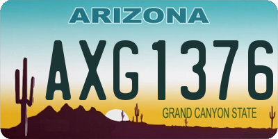 AZ license plate AXG1376