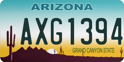 AZ license plate AXG1394
