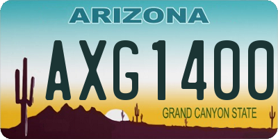 AZ license plate AXG1400