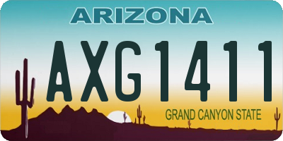 AZ license plate AXG1411