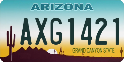 AZ license plate AXG1421