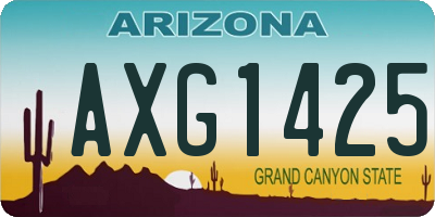 AZ license plate AXG1425