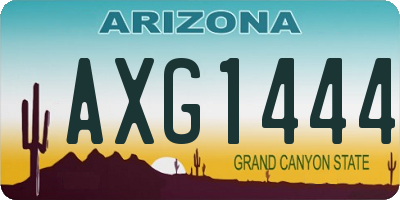 AZ license plate AXG1444