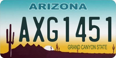 AZ license plate AXG1451