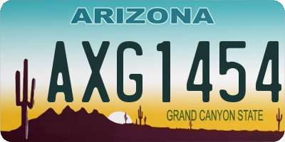 AZ license plate AXG1454