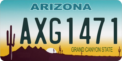 AZ license plate AXG1471