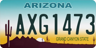 AZ license plate AXG1473