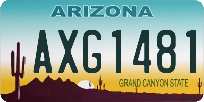 AZ license plate AXG1481