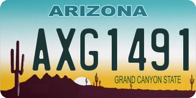 AZ license plate AXG1491