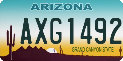AZ license plate AXG1492