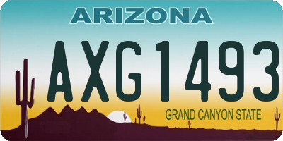 AZ license plate AXG1493
