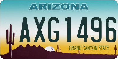 AZ license plate AXG1496