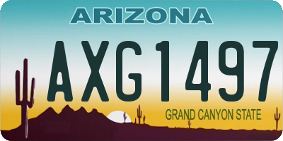 AZ license plate AXG1497