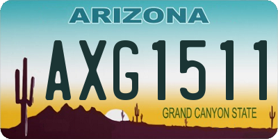 AZ license plate AXG1511