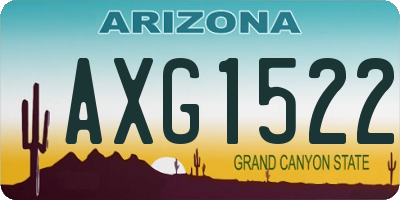 AZ license plate AXG1522