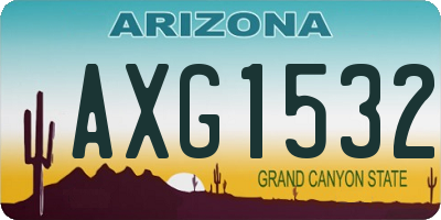 AZ license plate AXG1532