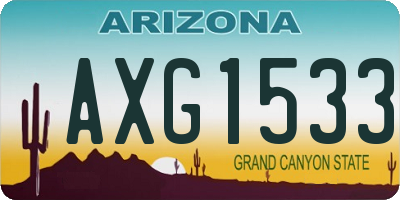 AZ license plate AXG1533
