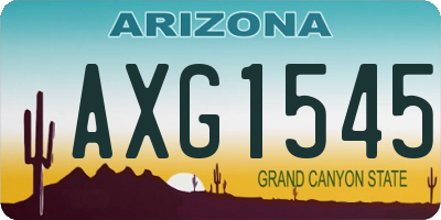 AZ license plate AXG1545