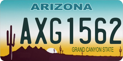 AZ license plate AXG1562