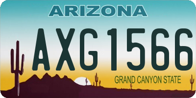 AZ license plate AXG1566