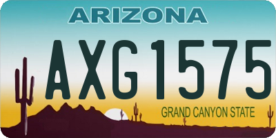 AZ license plate AXG1575