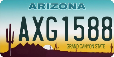 AZ license plate AXG1588