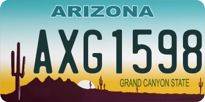 AZ license plate AXG1598
