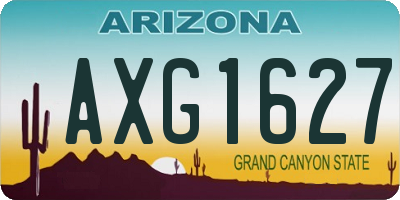 AZ license plate AXG1627