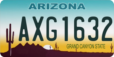 AZ license plate AXG1632