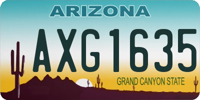 AZ license plate AXG1635