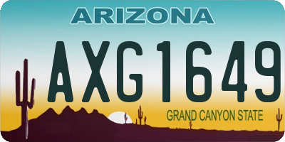 AZ license plate AXG1649