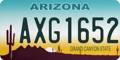 AZ license plate AXG1652