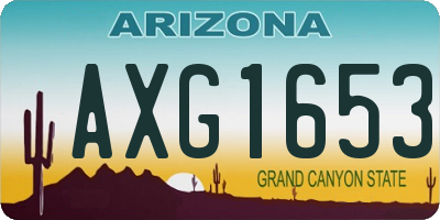 AZ license plate AXG1653