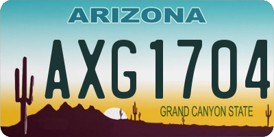 AZ license plate AXG1704