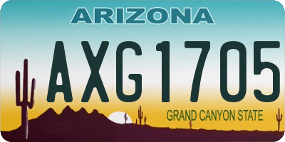 AZ license plate AXG1705