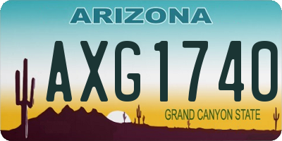 AZ license plate AXG1740