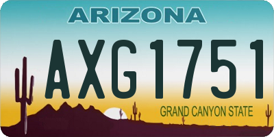 AZ license plate AXG1751