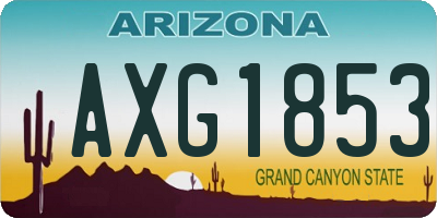 AZ license plate AXG1853