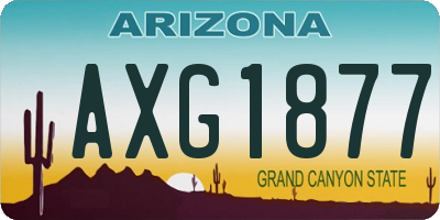 AZ license plate AXG1877