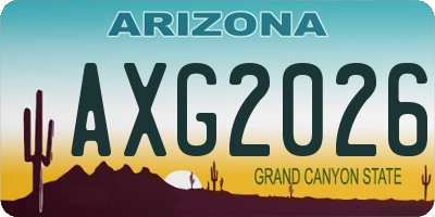 AZ license plate AXG2026