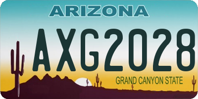 AZ license plate AXG2028