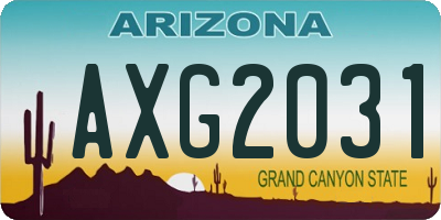 AZ license plate AXG2031