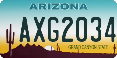 AZ license plate AXG2034