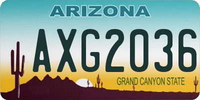 AZ license plate AXG2036
