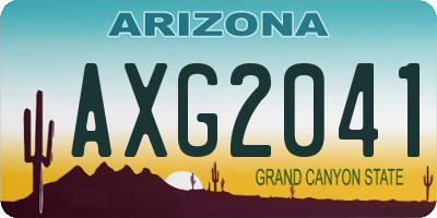AZ license plate AXG2041