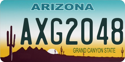 AZ license plate AXG2048