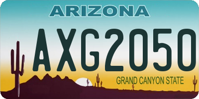 AZ license plate AXG2050