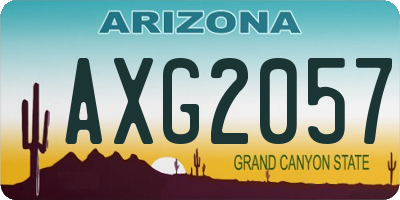 AZ license plate AXG2057