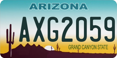 AZ license plate AXG2059
