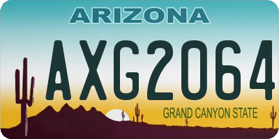 AZ license plate AXG2064